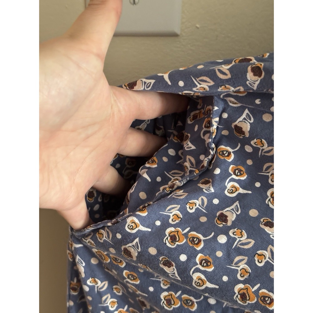 Ulla Popken 20 22 Dress Plus Size XXL 2X Fall Floral Blue Orange Pockets Cotton - Picture 11 of 11
